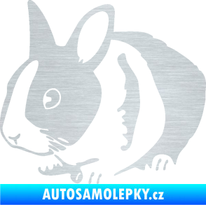 Samolepka Králík 002 levá zakrslý králíček škrábaný hliník