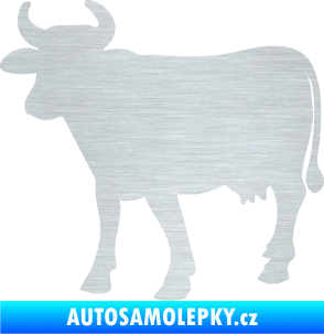 Samolepka Kráva 002 levá škrábaný hliník
