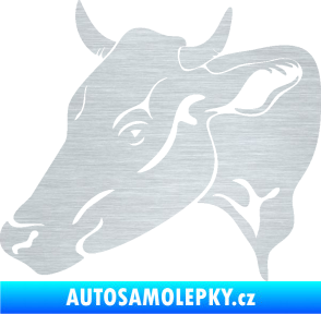 Samolepka Kráva 003 levá škrábaný hliník