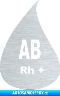 Samolepka Krevní skupina AB Rh+ kapka škrábaný hliník