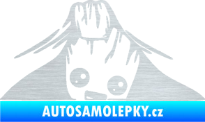 Samolepka Kuk 007 pravá Groot vykukuje škrábaný hliník