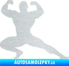 Samolepka Kulturista 015 pravá škrábaný hliník