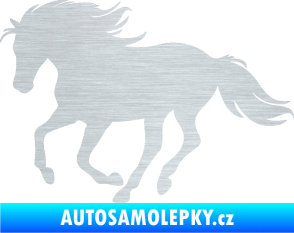 Samolepka Kůň 071 levá běžící škrábaný hliník