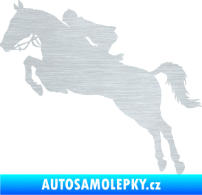 Samolepka Kůň 076 levá parkur škrábaný hliník