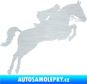 Samolepka Kůň 076 pravá parkur škrábaný hliník