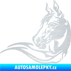 Samolepka Kůň 085 levá škrábaný hliník