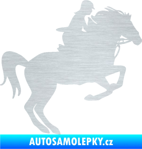 Samolepka Kůň 091 pravá skok škrábaný hliník