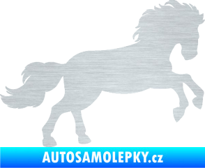 Samolepka Kůň 098 pravá běh škrábaný hliník