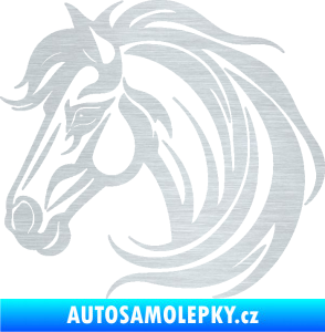 Samolepka Kůň 103 levá hlava škrábaný hliník