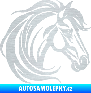 Samolepka Kůň 103 pravá hlava škrábaný hliník