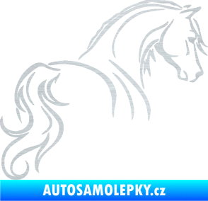 Samolepka Kůň 104 pravá škrábaný hliník