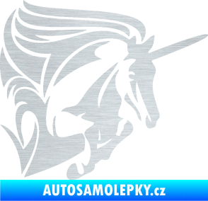 Samolepka Kůň jednorožec 001 pravá škrábaný hliník