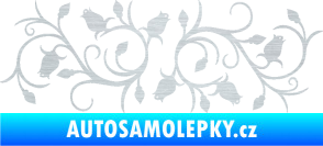 Samolepka Květina dekor 010 levá růžičky škrábaný hliník