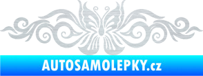 Samolepka Květina dekor 017 motýl škrábaný hliník