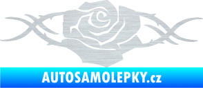 Samolepka Květina dekor 020 levá růže s trny škrábaný hliník