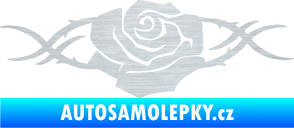 Samolepka Květina dekor 020 pravá růže s trny škrábaný hliník
