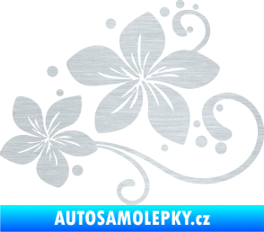 Samolepka Květina dekor 035 levá škrábaný hliník