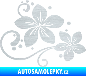 Samolepka Květina dekor 035 pravá škrábaný hliník