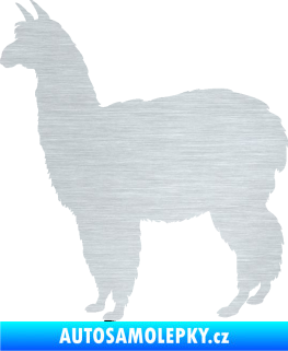 Samolepka Lama 002 levá alpaka škrábaný hliník