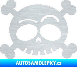 Samolepka Lebka 003 levá škrábaný hliník