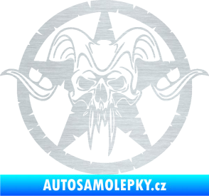 Samolepka Lebka 039 levá army hvězda škrábaný hliník