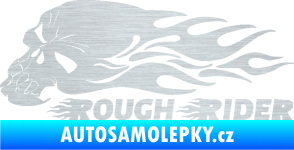 Samolepka Lebka 051 levá rough rider škrábaný hliník