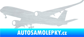 Samolepka Letadlo 017 levá Airbus A 350 škrábaný hliník