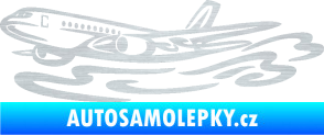 Samolepka Letadlo 026 levá v oblacích škrábaný hliník