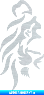 Samolepka Lev 012 levá půlka tváře škrábaný hliník