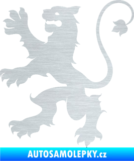 Samolepka Lev heraldika 002 levá škrábaný hliník