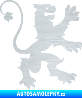 Samolepka Lev heraldika 002 pravá škrábaný hliník
