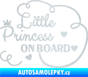 Samolepka Little princess on board nápis škrábaný hliník