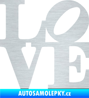 Samolepka Love 003 nápis škrábaný hliník
