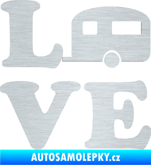 Samolepka Love camping 001 škrábaný hliník