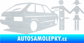Samolepka Love car love girl levá škrábaný hliník
