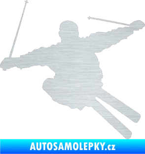 Samolepka Lyžař 001 pravá škrábaný hliník