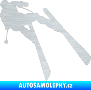 Samolepka Lyžař 007 pravá škrábaný hliník