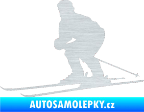 Samolepka Lyžař 009 levá škrábaný hliník
