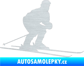 Samolepka Lyžař 009 pravá škrábaný hliník