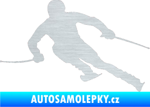 Samolepka Lyžař 012 levá škrábaný hliník