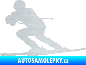 Samolepka Lyžař 017 levá škrábaný hliník