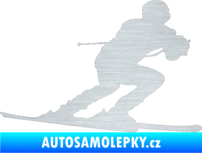 Samolepka Lyžař 017 pravá škrábaný hliník