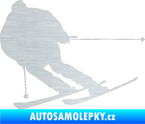 Samolepka Lyžař 019 levá škrábaný hliník