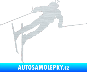 Samolepka Lyžař 020 pravá škrábaný hliník