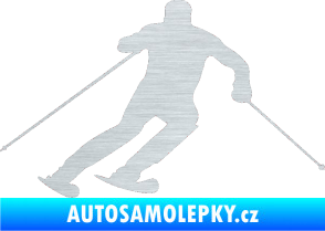 Samolepka Lyžař 021 pravá škrábaný hliník
