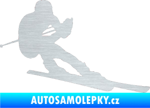 Samolepka Lyžař 022 pravá škrábaný hliník
