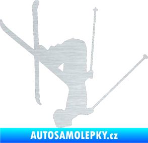 Samolepka Lyžař 023 pravá škrábaný hliník