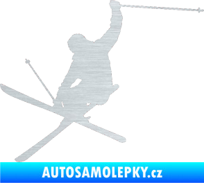 Samolepka Lyžař 024 levá škrábaný hliník