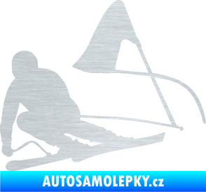 Samolepka Lyžař 025 levá škrábaný hliník