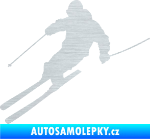 Samolepka Lyžař 027 levá škrábaný hliník